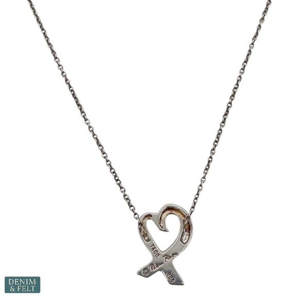 Tiffany & Co. Paloma Picasso Loving Heart Necklace Sterling Silver 16” Chain - Picture 8 of 15